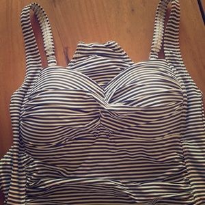 One piece swim suit, underwire, white&black stripe